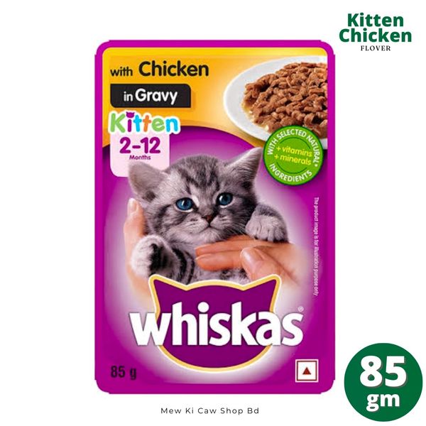 Whiskas Kitten Pouch Chicken Flover 85gm