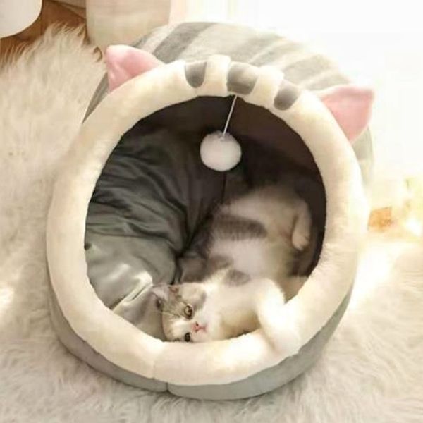 Cartoon Cat House With Bed