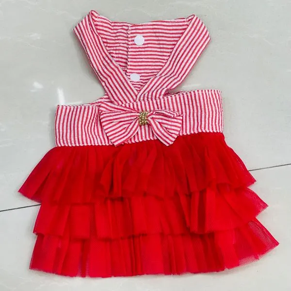 Party Frog Dress Red Colour