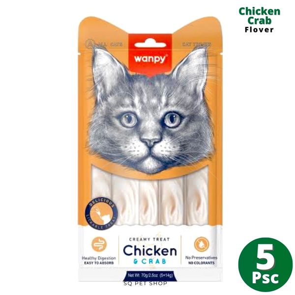 Wanpy Treat Chicken & Crab Flover 5 Psc