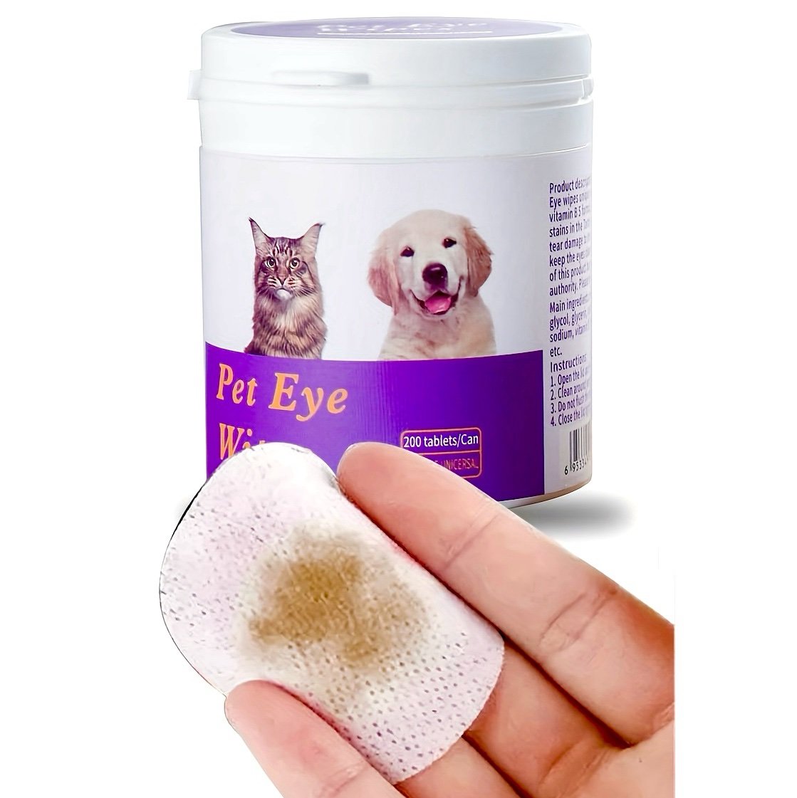 Unicersal Pet Eye Cleaning Wipes 200 Tablets Pack