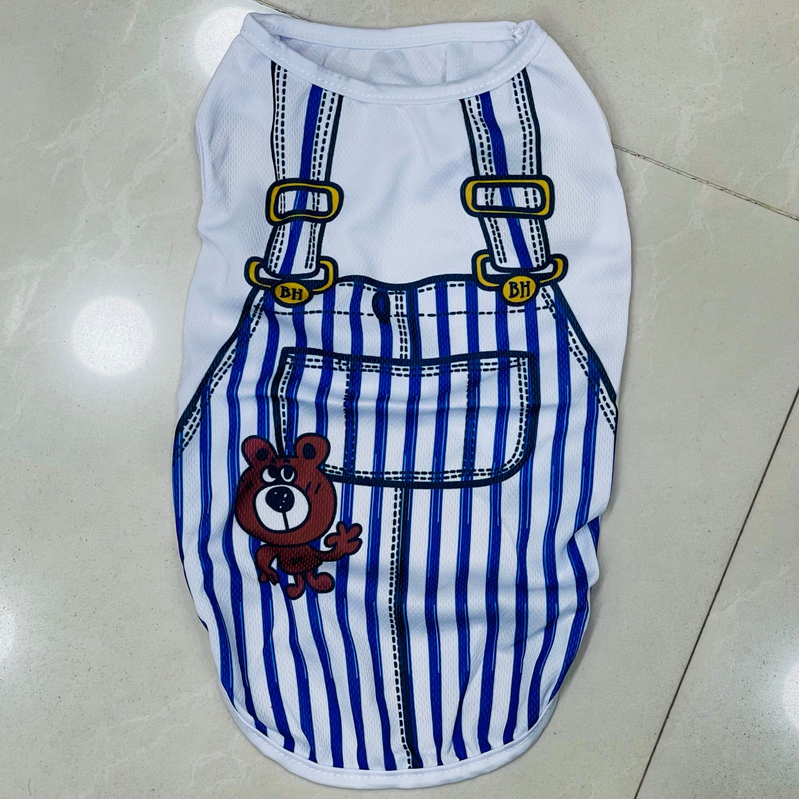 Summer Navy Blue Check Print Pet Dress