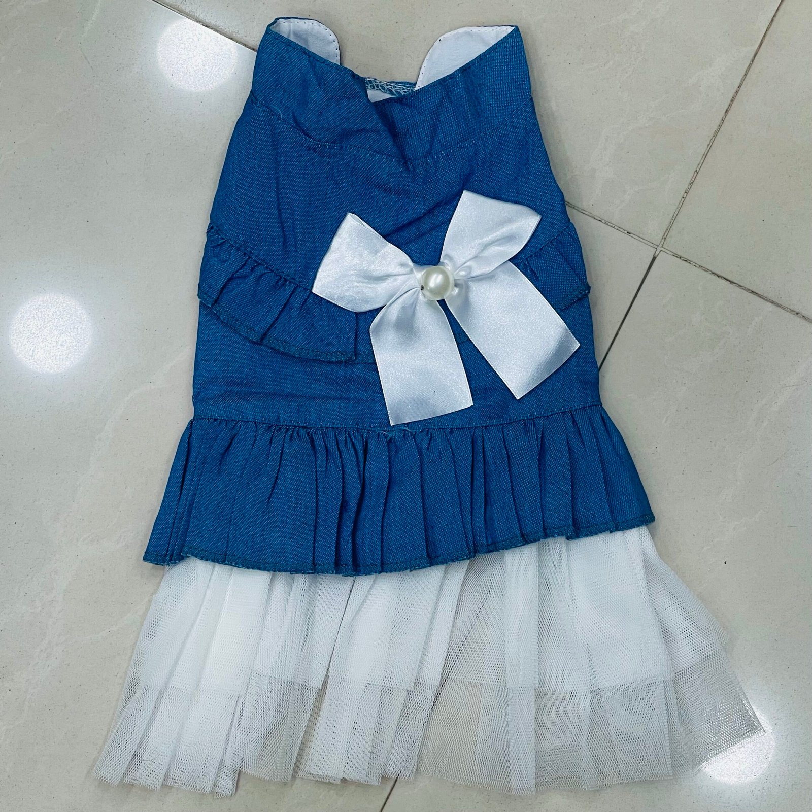 Party Frog Dress Jeans White Colour