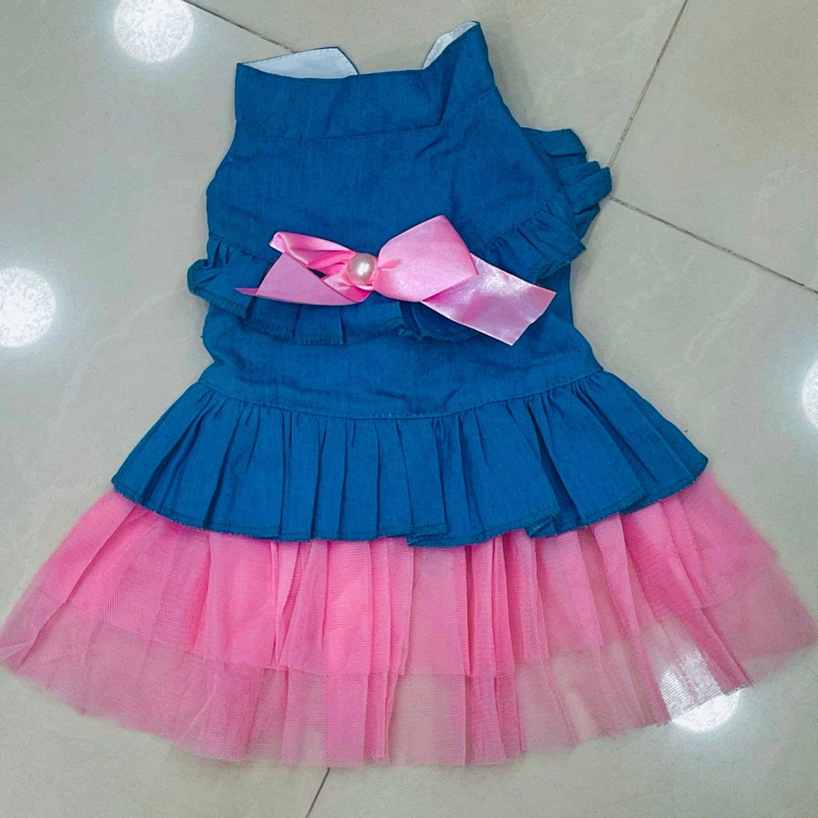 Party Frog Dress Jeans Light Pink Colour