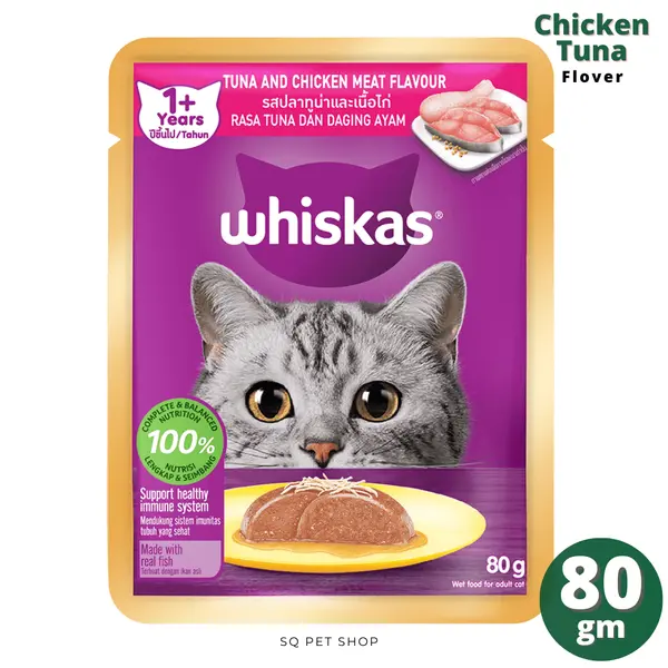 Whiskas Adult Pouch Chicken Tuna Flover 80gm