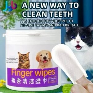 Unicersal Pet Teeth, Ear & Foot Cleaning Finger Wipes 50 Tablets Pack